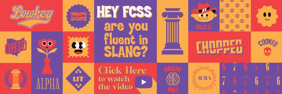 Graphic highlighting the slang video FCSS made