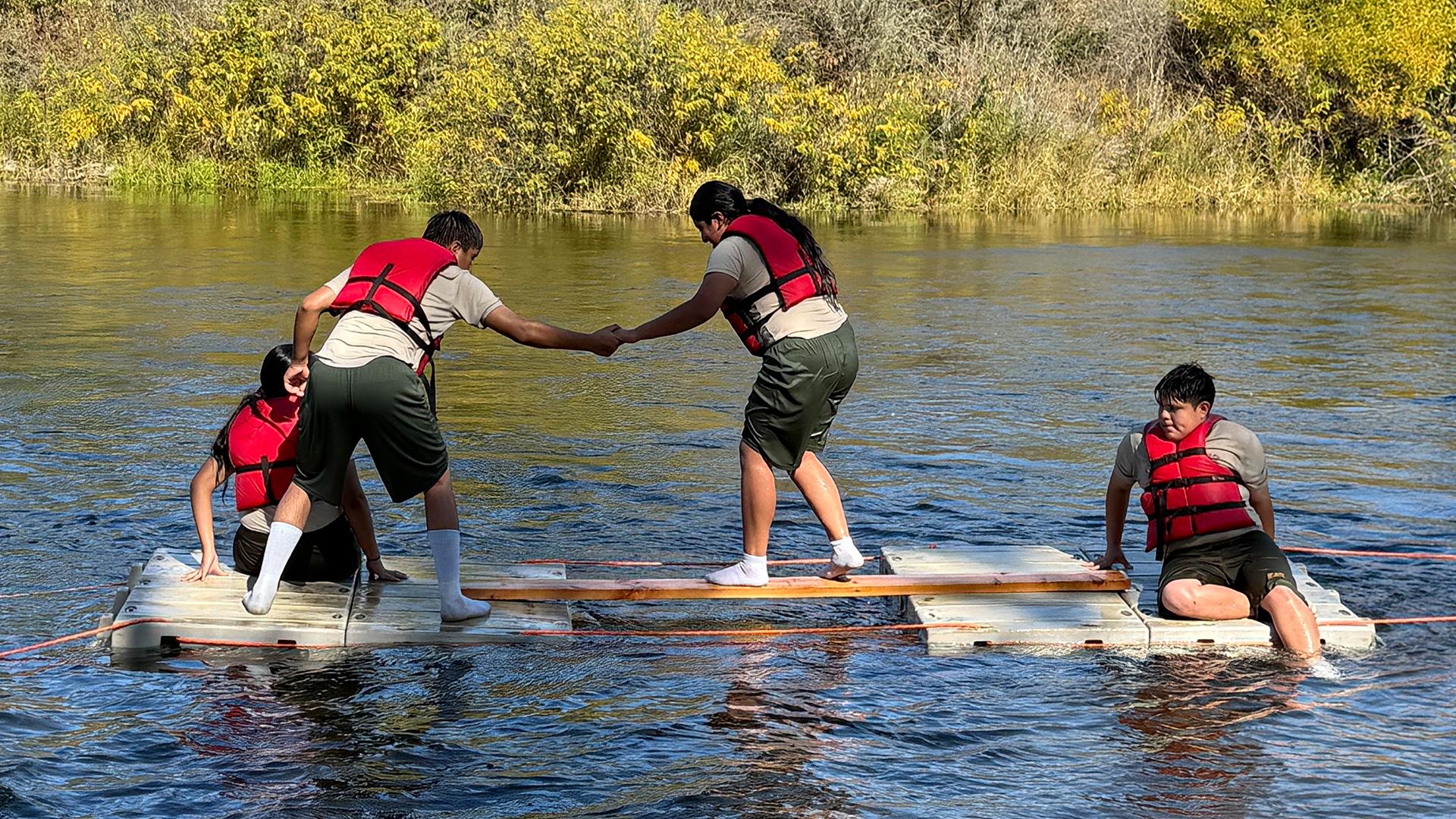 Teams of high school students competed in a race with different challenges