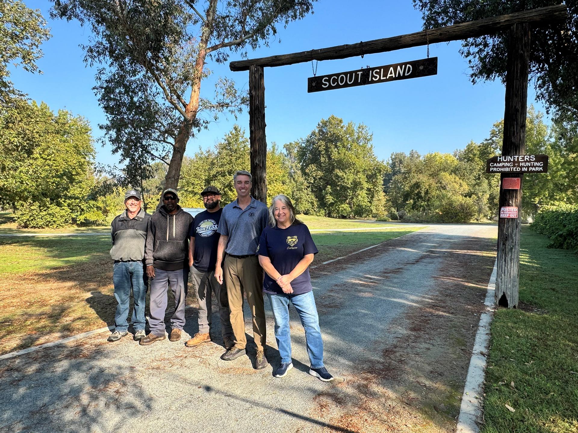 Team Scout Island, plus retired former Mayor of Scout Island Steve Bock