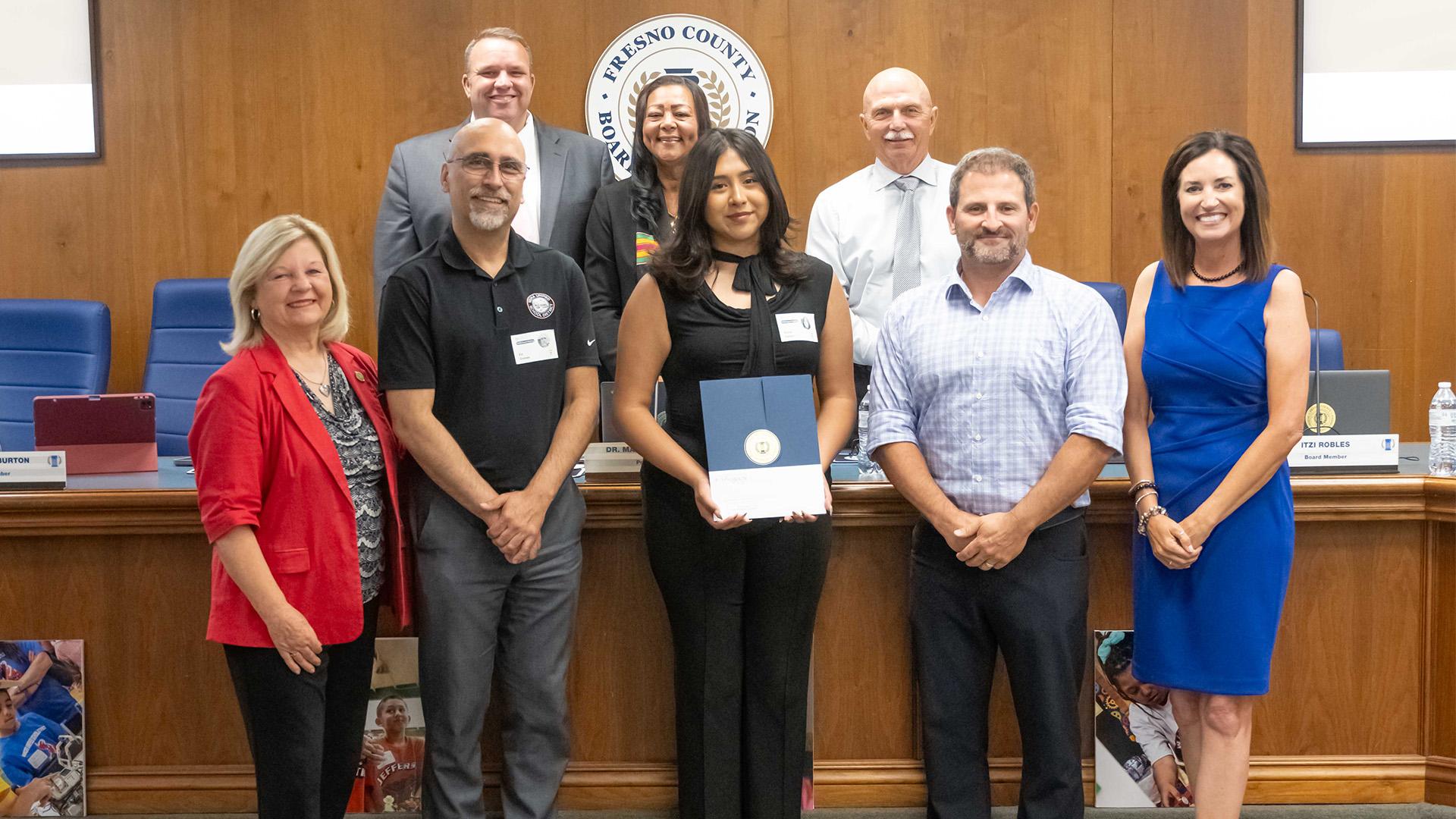 June Superintendent Superstar with Superintendent and Board