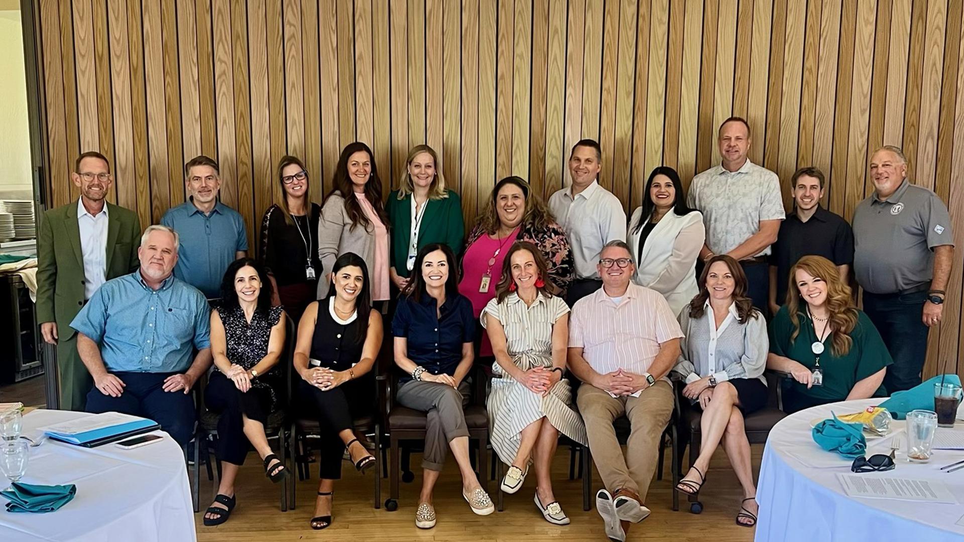 Members of the Cabinet all pose during their retreat.