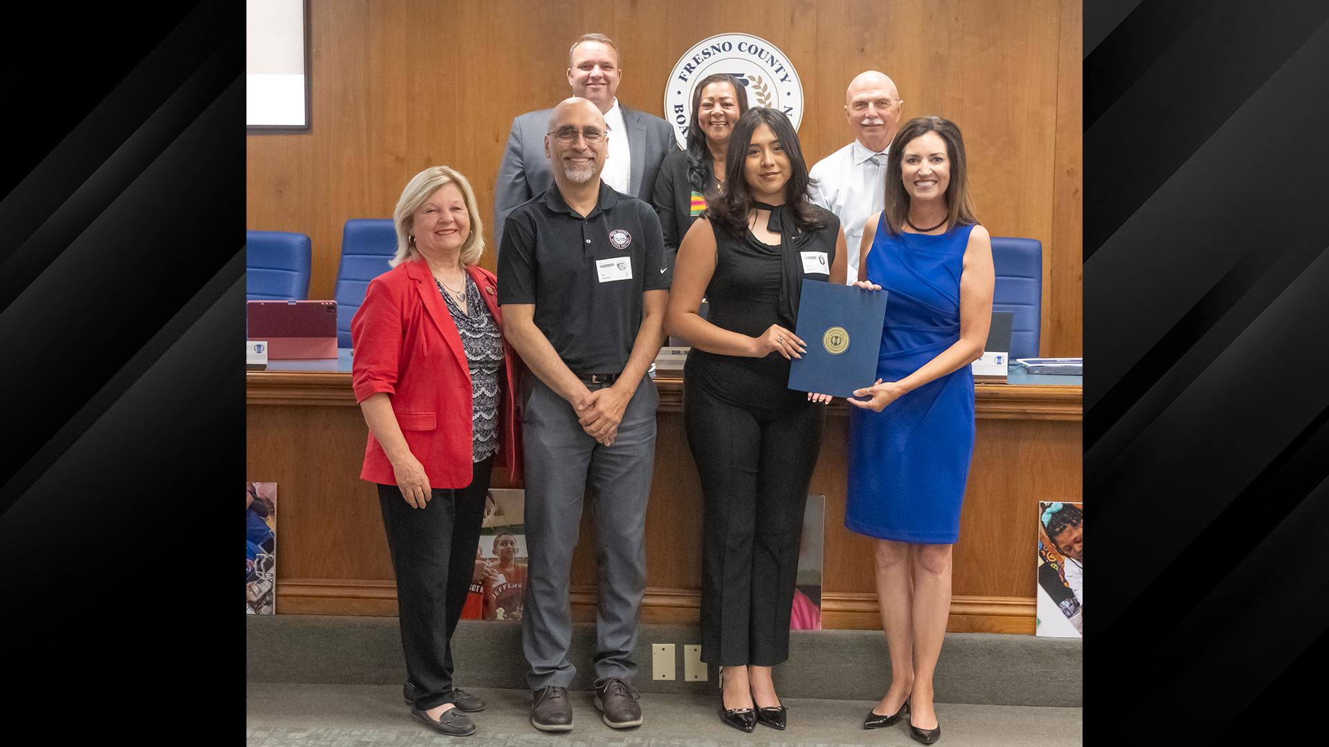 The June 2026 Superintendent's Superstar is honored at the monthly board meeting.